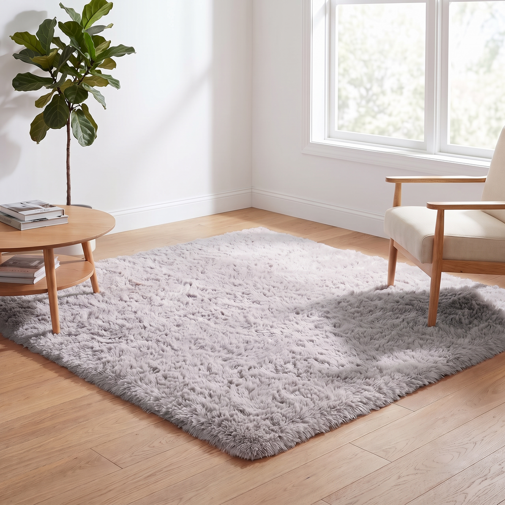 Tapis Nuage Gris installé dans un salon