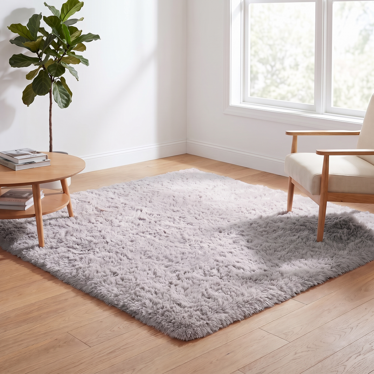 Tapis Nuage Gris installé dans un salon