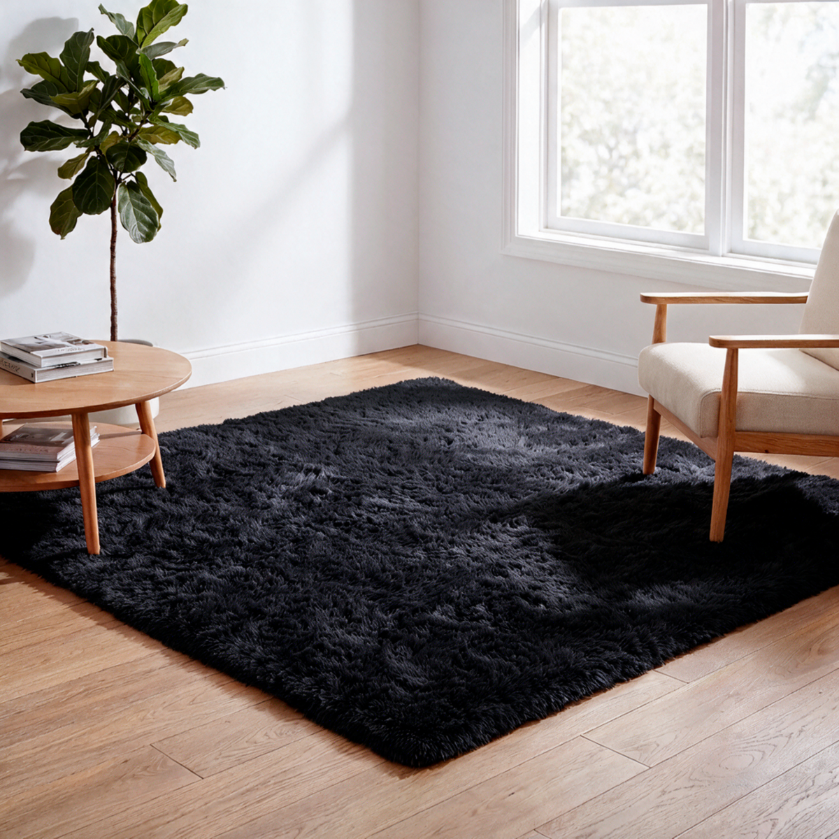Tapis Nuage Noir installé dans un salon
