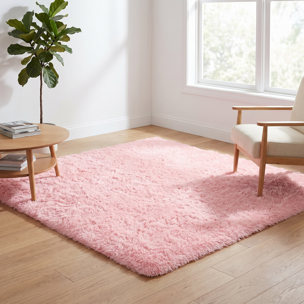 Tapis Nuage Rose installé dans un salon