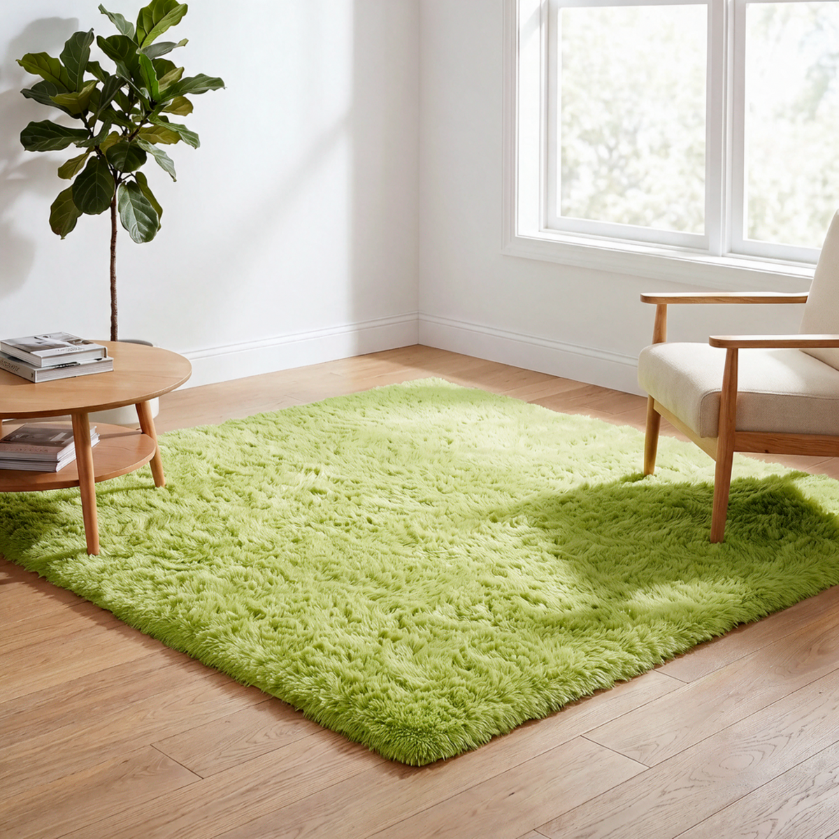 Tapis Nuage Vert installé dans un salon